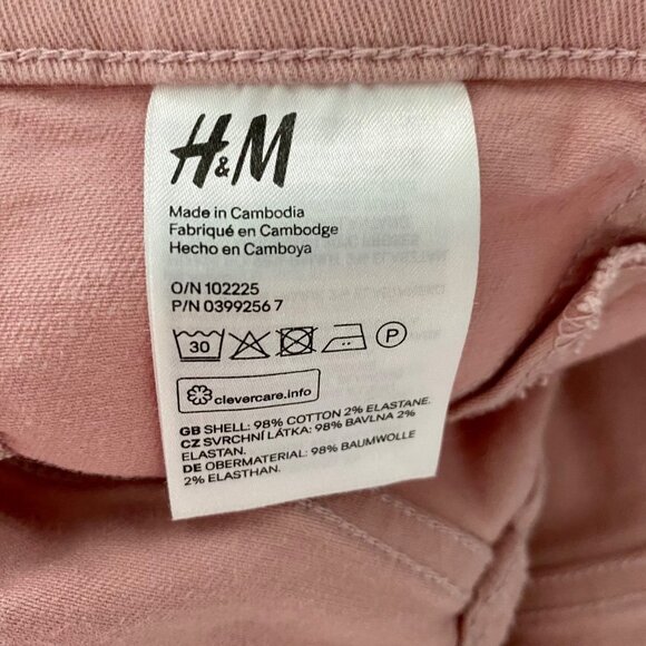 H&M Skinny Ankle Jeans Light Pink Women's Size 28 - Picture 5 of 8